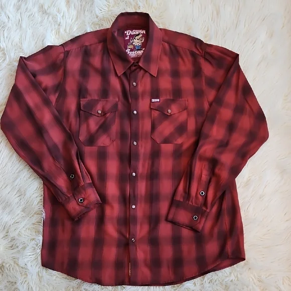 DIXXON Red Casual Button Down Shirt - Picture 1 of 5